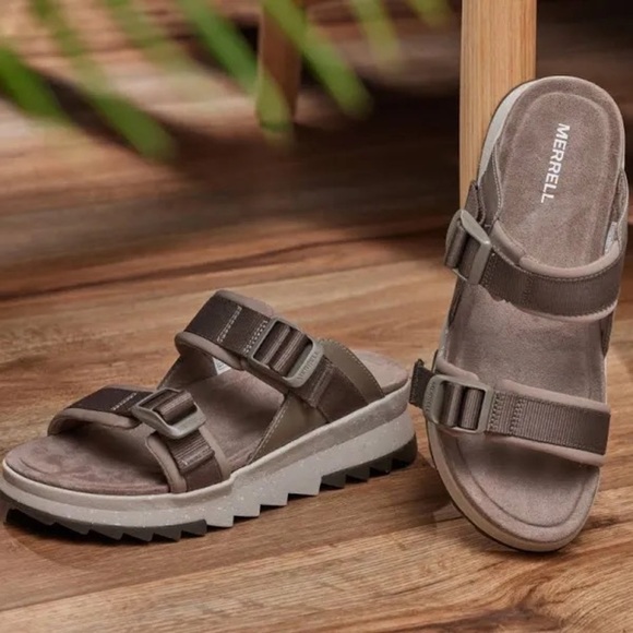 Merrell Alpine Cush Slide Sandals in Brindle Women’s size 6 - Picture 1 of 12